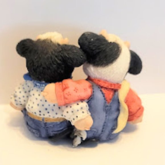 Vintage 1994 Mary’s Moo Moo’s Cow Double Figurine “We Make a Great Team" - Picture 2 of 4